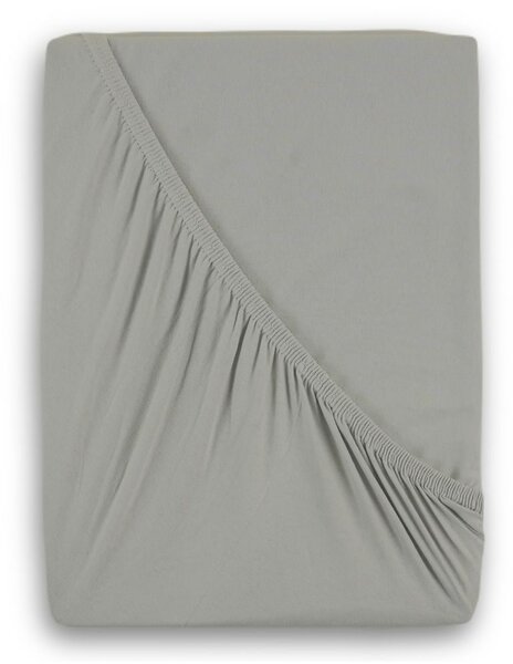 Jersey prostěradlo s lycrou jednolůžko 90x200cm světle šedé