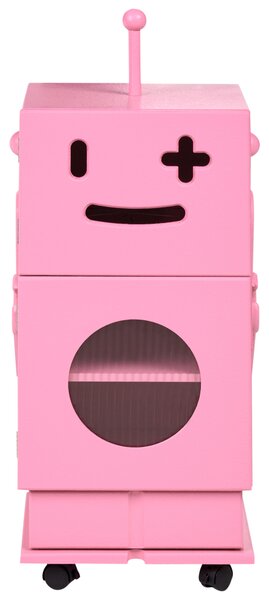 Skříňka EDGAR 89 cm Růžová s koly