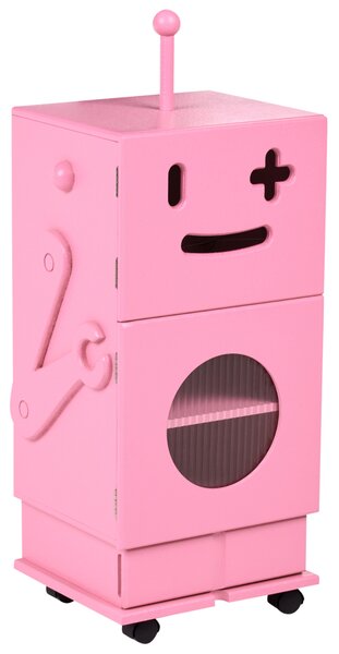 Skříňka EDGAR 89 cm Růžová s koly