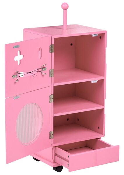 Skříňka EDGAR 89 cm Růžová s koly
