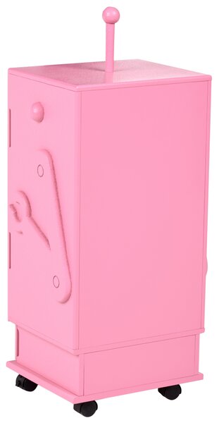 Skříňka EDGAR 89 cm Růžová s koly