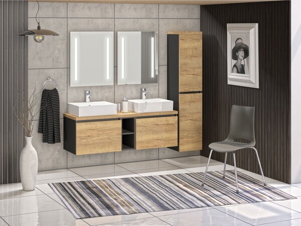Intedoor OPERA PLUS skříňka pod 2× umyvadlo na desku 140 cm OPP2 140D 2Z/2Z 1OP OPP2 140D 2Z/2Z 1OP