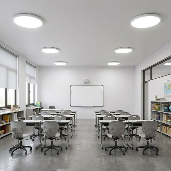 SOLIGHT LED stropní osvětlení kulaté bílé 48W 4800lm 3CCT IP40 UGR