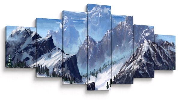 Obraz - Malované hory (210x100 cm)