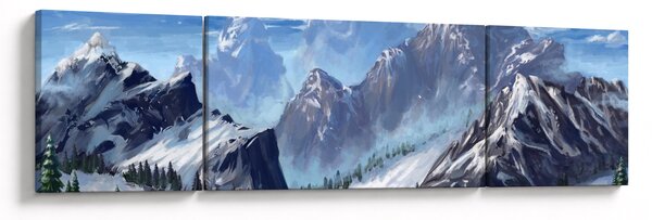 Obraz - Malované hory (170x50 cm)