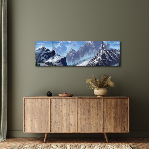 Obraz - Malované hory (170x50 cm)