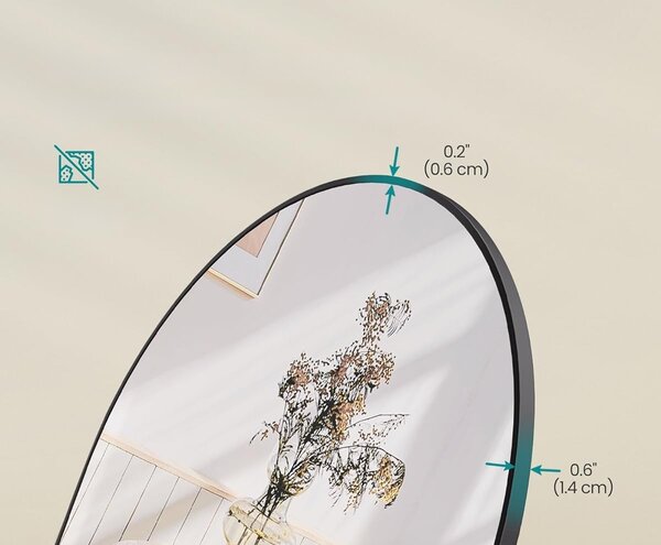 SONGMICS Volně stojící zrcadlo Bleer 160 cm černé IV