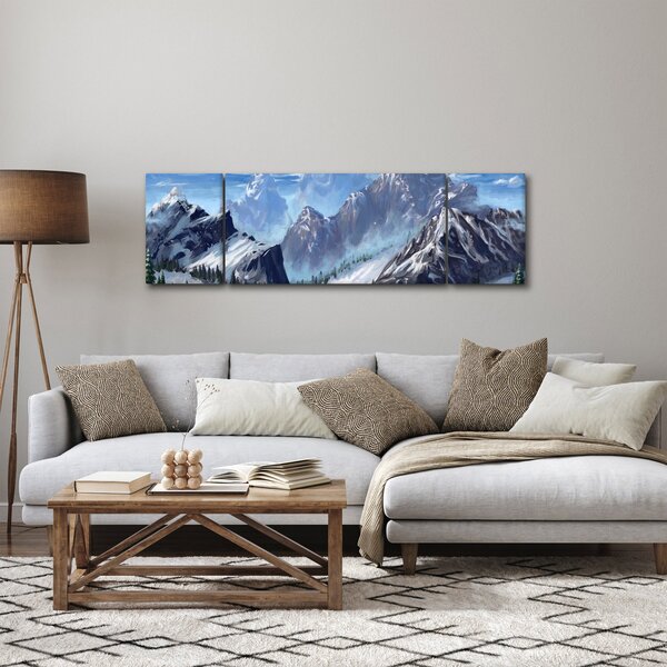 Obraz - Malované hory (170x50 cm)