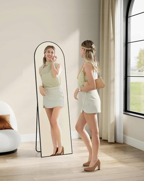 SONGMICS Volně stojící zrcadlo Bleer 160 cm černé III