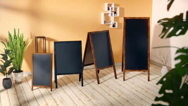 Allboards reklamní áčko s křídovou tabulí 100x60 cm-ozdobný horní rám,PK75WAVE