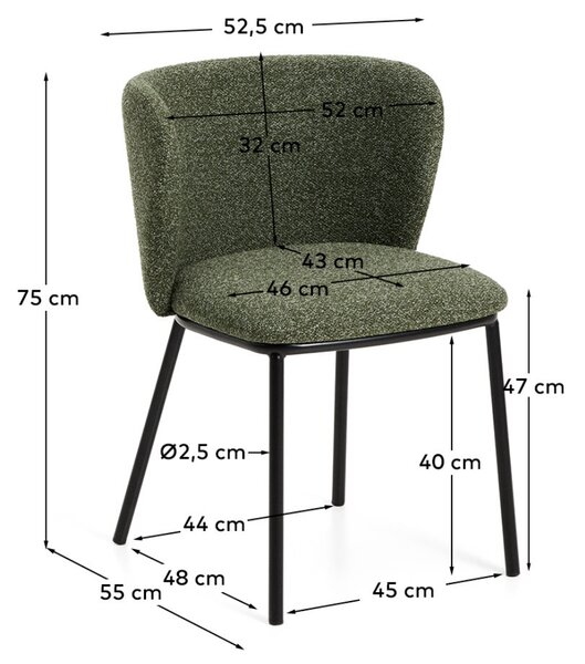 Zelená jídelní židle Kave Home Ciselia