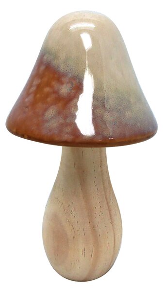 Mondex Keramická figurka houby MAVE 11,7x21,5 cm hnědá