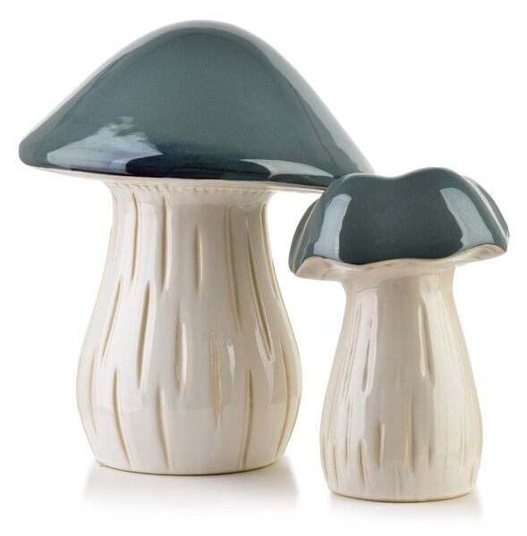 Mondex Keramická figurka houby MAVE 16x22 cm zelená