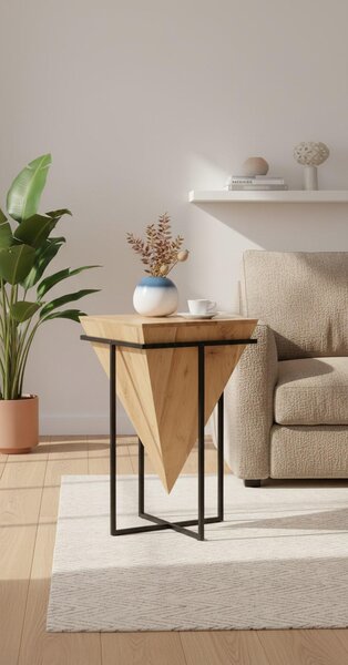 ODKLÁDACÍ STOLEK, akácie, přírodní barvy, černá Ambia Home - Odkládací stolky, Online Only