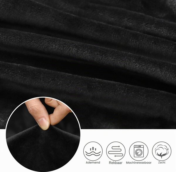 Sada dvou potahů na jídelní židle, elastické, černé, s područkami, odnímatelné a pratelné