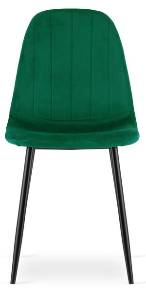 Židle – Leobert – Padva – zelený samet/černé nohy – 44,5 × 53 × 87 cm – sada 4 kusů