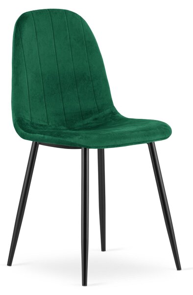 Židle – Leobert – Padva – zelený samet/černé nohy – 44,5 × 53 × 87 cm – sada 4 kusů