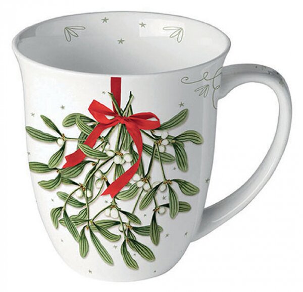 Porcelánový vánoční hrnek Jmelí 400 ml
