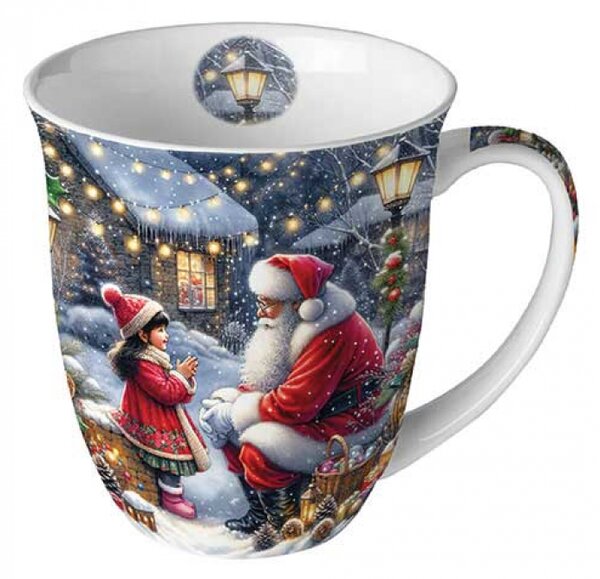 Porcelánový vánoční hrnek Povídání se Santou 400 ml
