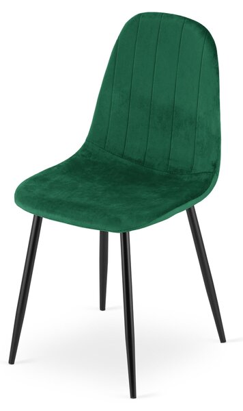 Židle – Leobert – Padva – zelený samet/černé nohy – 44,5 × 53 × 87 cm – sada 4 kusů