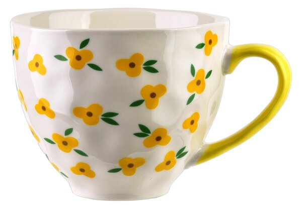 Affekdesign Porcelánový hrnek FLORELLA 400 ml bílý/žlutý