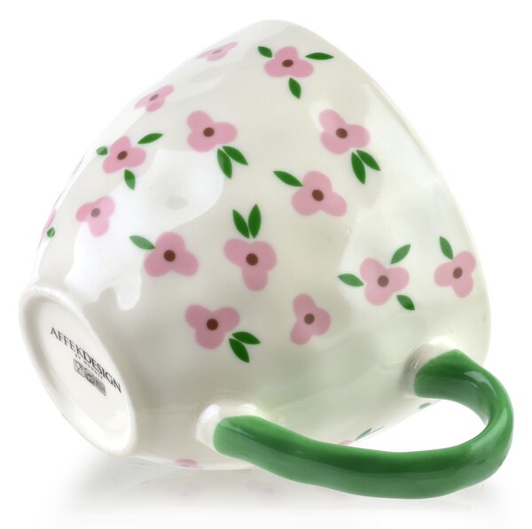 Affekdesign Porcelánový hrnek FLORELLA 400 ml růžovo-bílý