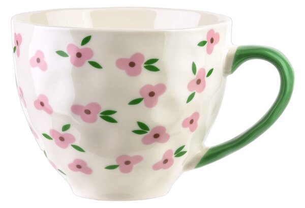 Affekdesign Porcelánový hrnek FLORELLA 400 ml růžovo-bílý