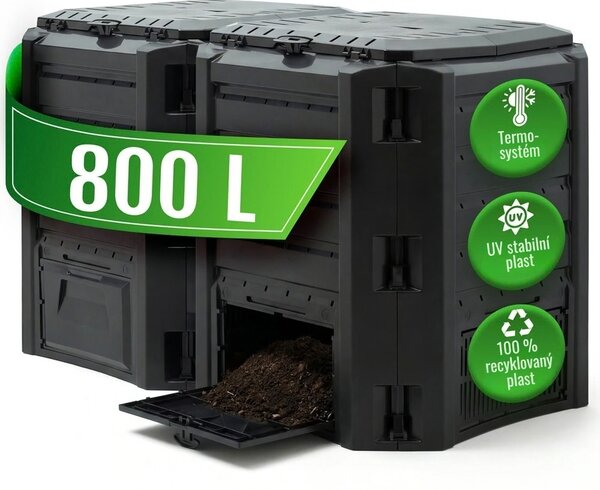 Zahradní kompostér COMPOGREEN, 800l, černá Prosperplast
