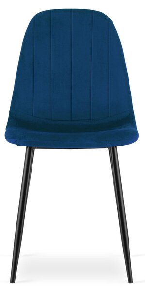 Židle – Leobert – Padva – tmavě modrý samet/černé nohy – 44,5 × 53 × 87 cm – sada 4 ks