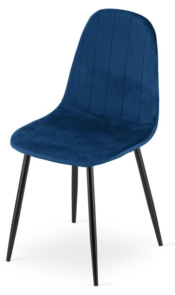 Židle – Leobert – Padva – tmavě modrý samet/černé nohy – 44,5 × 53 × 87 cm – sada 4 ks