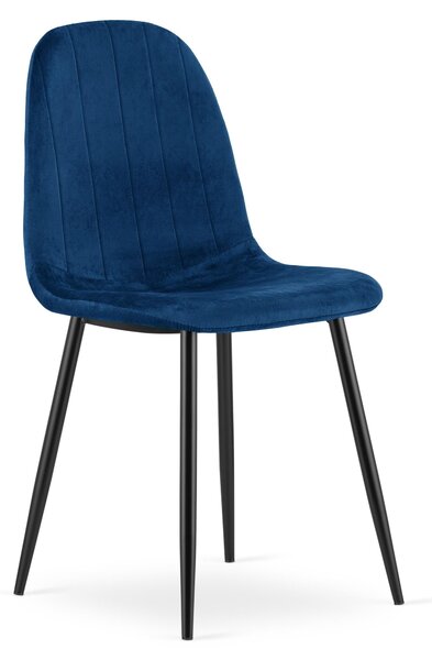 Židle – Leobert – Padva – tmavě modrý samet/černé nohy – 44,5 × 53 × 87 cm – sada 4 ks