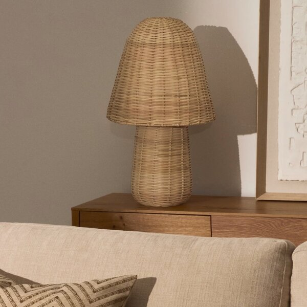 Kave Home Ratanová stolní lampa Neuda