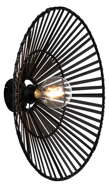 Orientální nástěnná lampa černá bambus - Pua