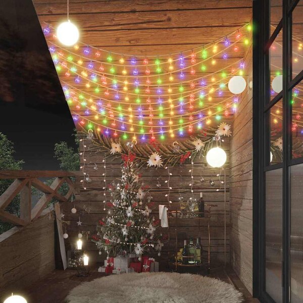 VidaXL Světelný řetěz kulaté žárovky 200 LED 8 funkcí [328816] Barva: Studená bílá, Velikost: 20 m