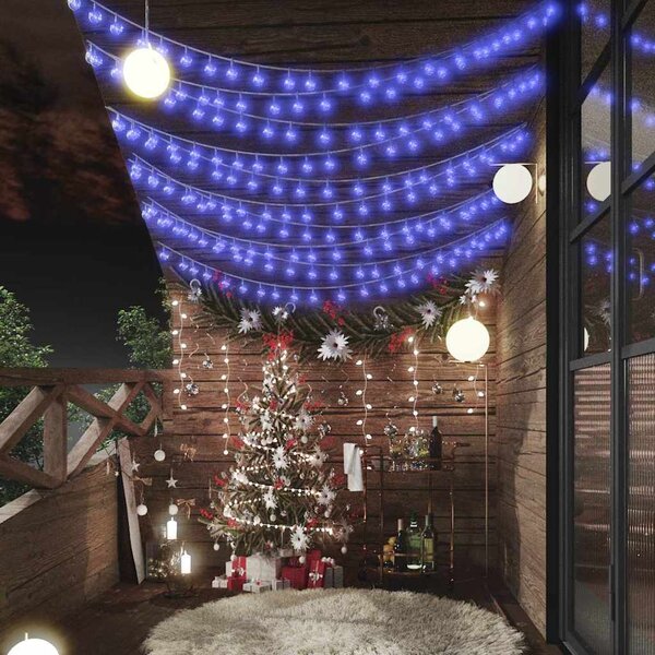 VidaXL Světelný řetěz kulaté žárovky 200 LED 8 funkcí [328816] Barva: Studená bílá, Velikost: 20 m