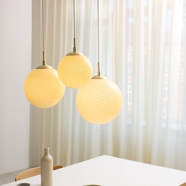 Závěsná svítidlo Halo Design, CANDY BALL, stmívatelné, Béžová, Obývací pokoj, Sklo, Design