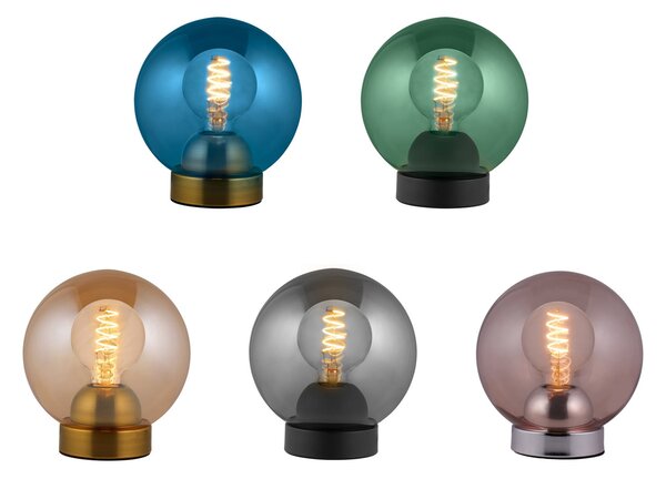 Stolní lampa Halo Design, BUBBLES, Zelená, Obývací pokoj, Sklo, Design