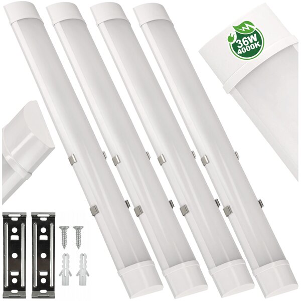 4x LED panelová lampa 120cm 40W BERGE