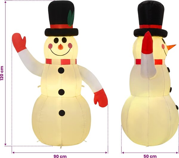 VidaXL Nafukovací sněhulák s LED diodami [345363] Velikost: 300 cm