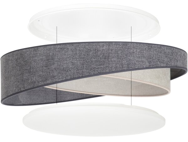 BRILAGI- LED Stropní svítidlo VELVET TWIST LED/24W/230V 4000K pr. 55 cm šedá/kr