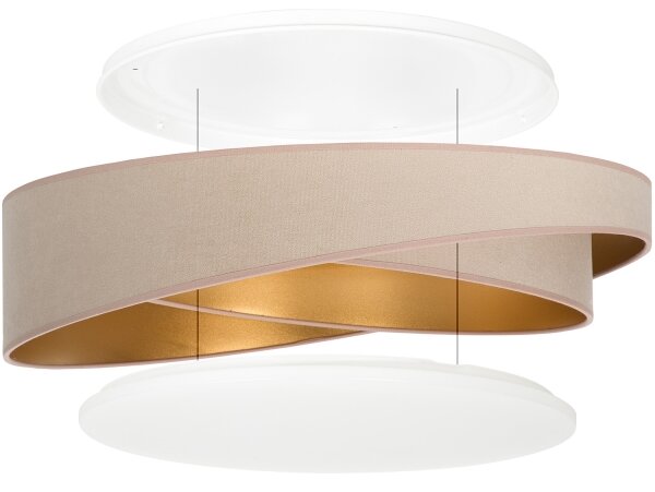 BRILAGI- LED Stropní svítidlo VELVET TWIST LED/24W/230V 4000K pr. 55 cm béž./zl