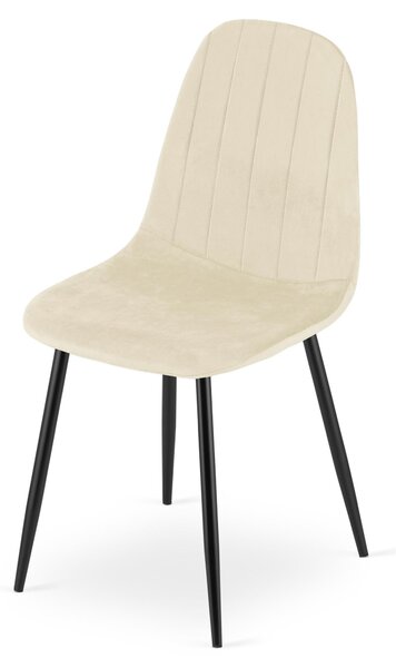 Židle – Leobert – Padva – světle béžový samet / černé nohy – 44,5 × 53 × 87 cm – sada 3 ks