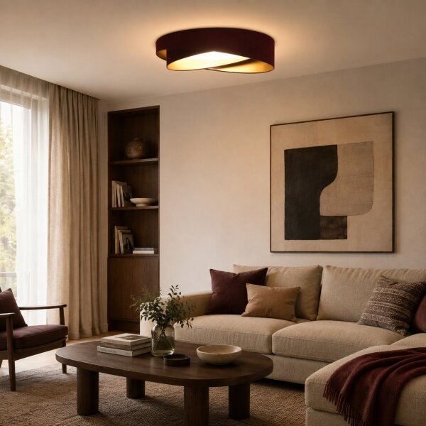 BRILAGI- LED Stropní svítidlo VELVET TWIST LED/24W/230V 4000K pr. 55 cm vín./zl