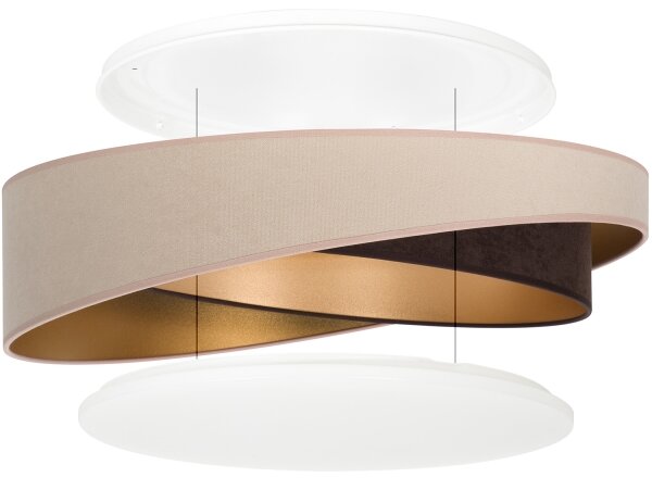 BRILAGI-LED Stropní svítidlo VELVET TWIST LED/24W/230V 4000K pr. 55 cm béž/hn/zl