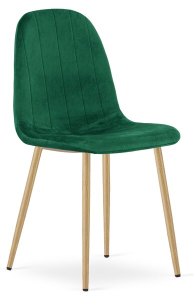 Židle – Leobert – Padva – zelený samet/dubové nohy – 44,5 × 53 × 87 cm – sada 3 ks