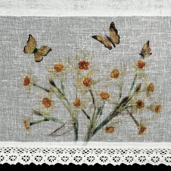 KRÁTKÁ ZÁCLONA NA PÁSCE FLORA 150X60 CM VÍCEBAREVNÁ