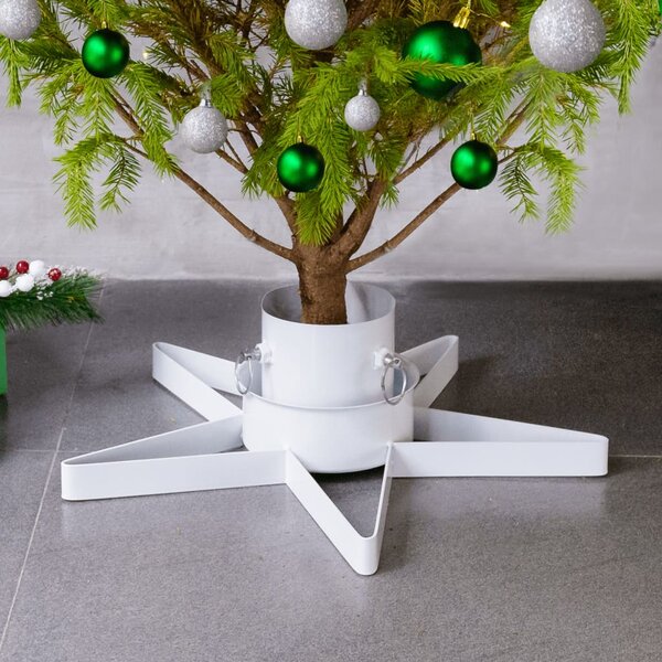 Stojan na vánoční stromek bílý 47 x 47 x 13,5 cm