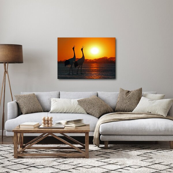 Obraz ptáků při západu slunce (70x50 cm)