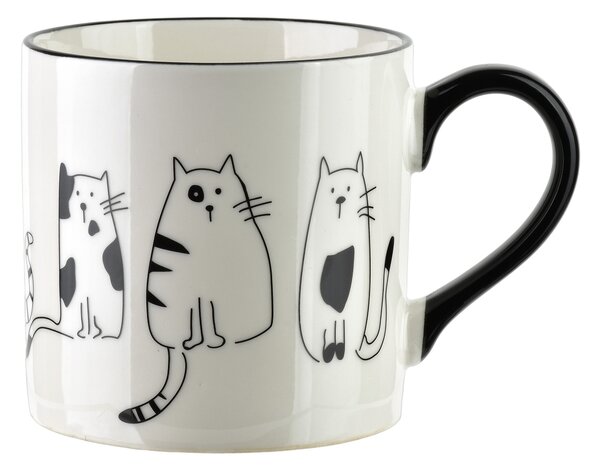 Affekdesign Porcelánový hrnek COTTELLO 370 ml bílý/černý