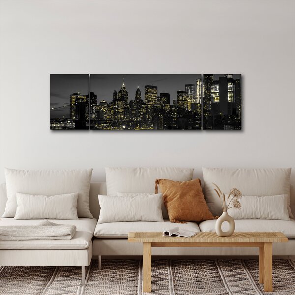 Obraz noční metropole (170x50 cm)